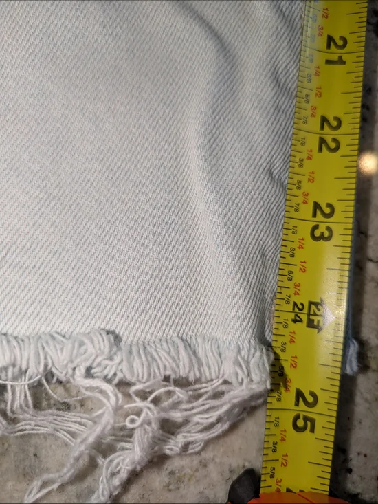 Dear John Frankie Straight Jeans Size 32 Light Wash Two-Tone Raw Hem High Rise - Picture 10 of 11